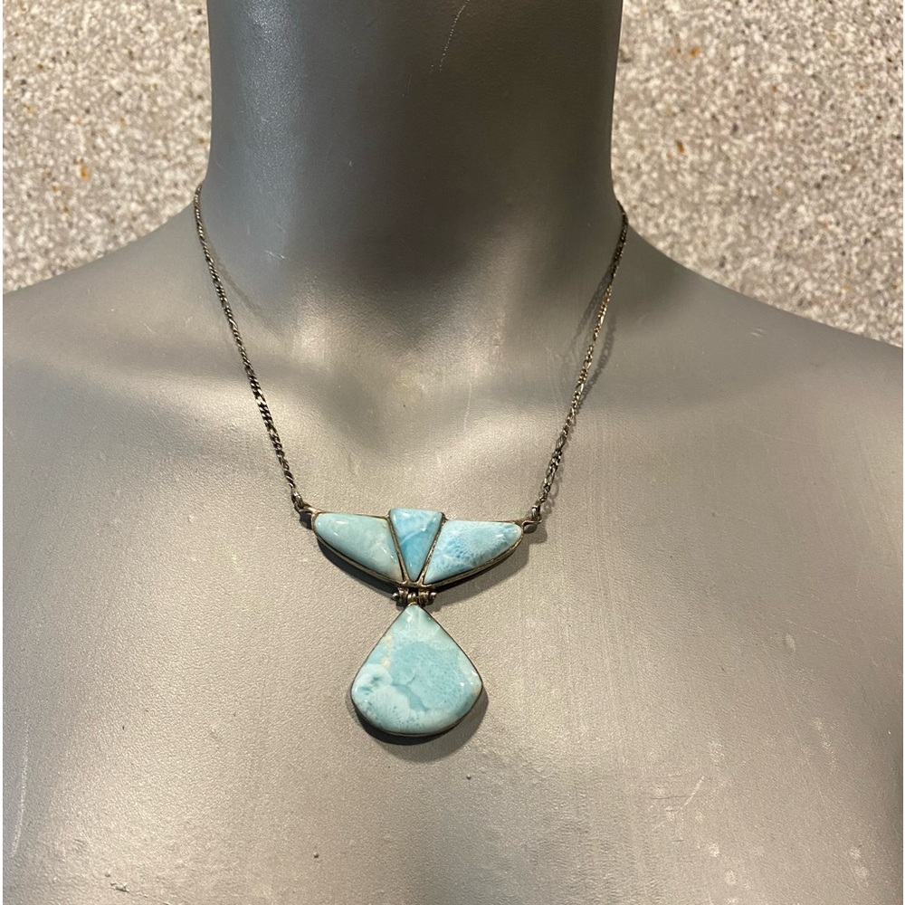 Larimar Necklace 16” Necklace Stamped 925